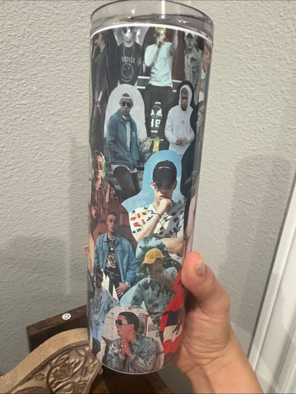 Bad bunny Collage Photo Art Tumbler - Multicolor